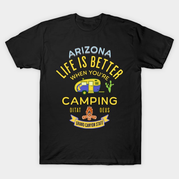 Arizona Camping T-Shirt by CashArtDesigns